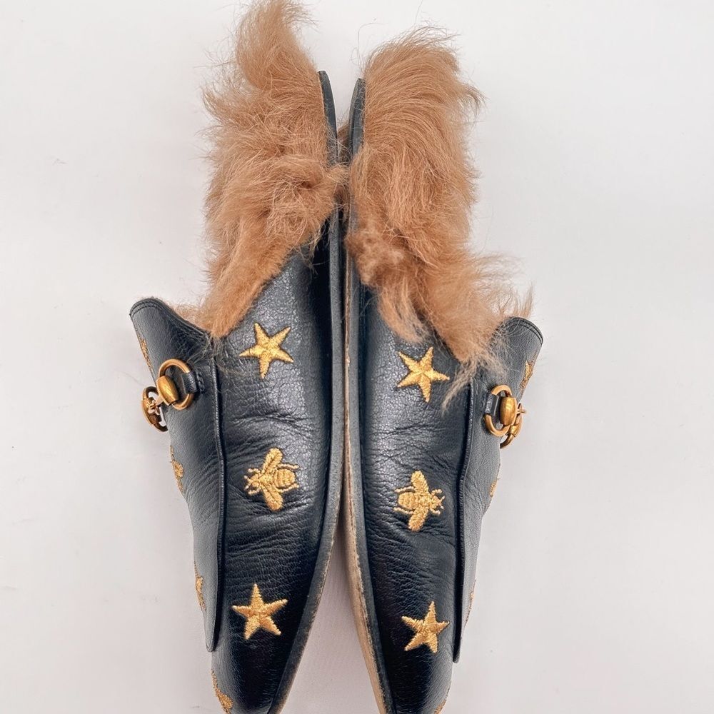 Gucci Princetown Horsebit Embroidered Bees Stars Leather
Loafer Mule EU 37.5 - Picture 12 of 13
